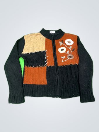 Patchwork Knit Sweater