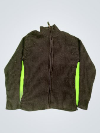 Best Mountain Black Zip-Up Knit Cardigan