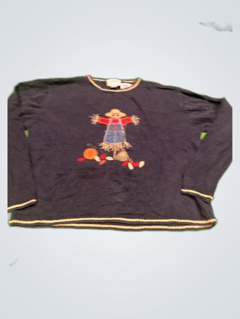 Christopher Banks Embroidered Scarecrow Knit Sweater