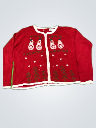 Unbranded Red Christmas Knit Cardigan