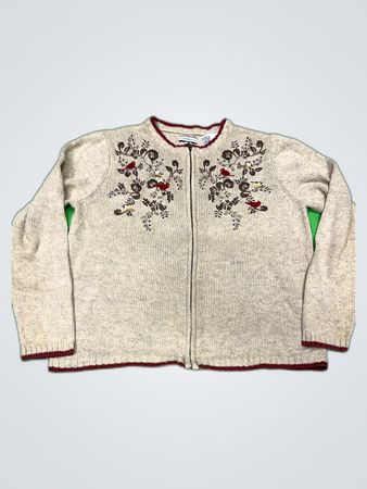 Croft & Barrow Embroidered Knit Cardigan