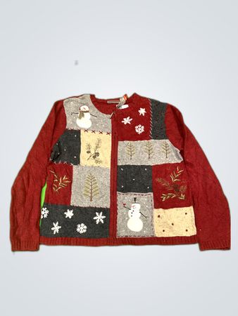 Craft & Barrow Patchwork Knit Cardigan
