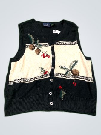 Liz Claiborne Crazy Horse Embroidered Knit Vest
