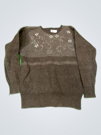 Unbranded Floral Embroidered Knit Sweater