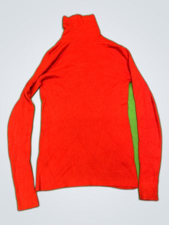 Unbranded Red Ribbed Turtleneck Sweater