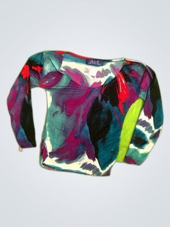 Julie C. Printed Long Sleeve Blouse