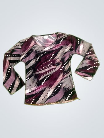 Long-Sleeve Blouse with Abstract Pattern