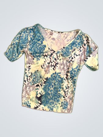 Printed V-Neck Blouse