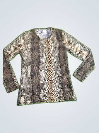 Zara Long Sleeve Snakeskin Print Top