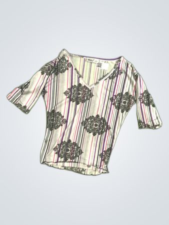 Okay Printed V-Neck Blouse