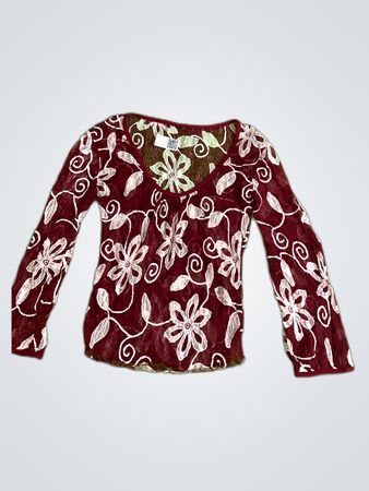 Floral Lace Long Sleeve Blouse
