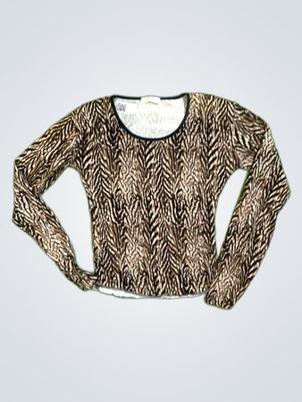 Elizabeth Long Sleeve Zebra Print Blouse