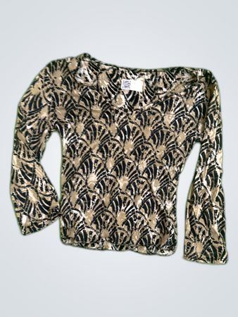 Blouse with Black and Gold Pattern