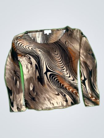 Brown and Black Swirl Pattern Top