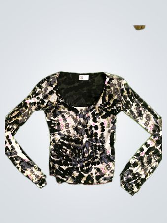 Long-Sleeve Animal Print Top