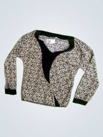 Unbranded Black and White Polka Dot Long Sleeve Blouse