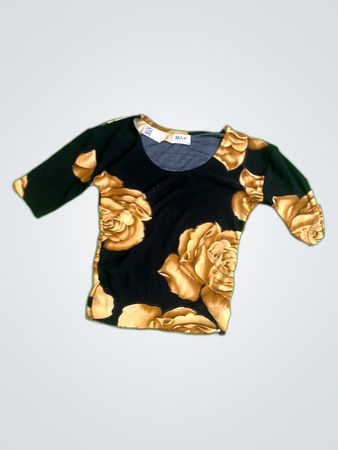 Black and Gold Floral Top