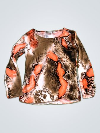 Long-Sleeve Animal Print Top