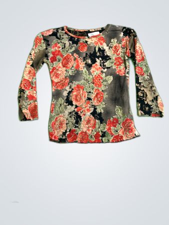 Mango Floral Printed Long Sleeve Blouse