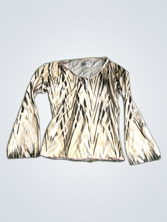 Zara Printed Bell Sleeve Blouse