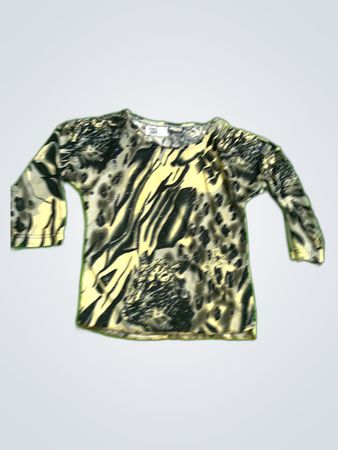 Nica Printed Animal Long Sleeve Blouse