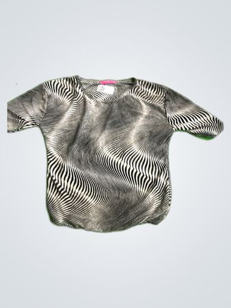 H&M Wavy Stripe Short Sleeve Blouse
