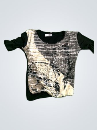 Zara Printed Short Sleeve Blouse