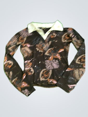 Long-Sleeve Blouse with Abstract Pattern