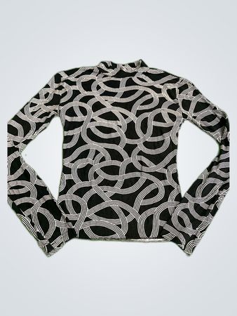 Long-Sleeve Geometric Patterned Top