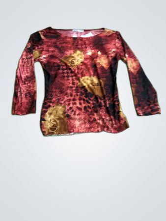 Quart Printed Long-Sleeve Blouse