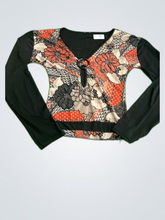 Mango Floral Print Long Sleeve Blouse