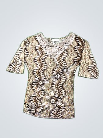 Lina Line Printed Lace Blouse
