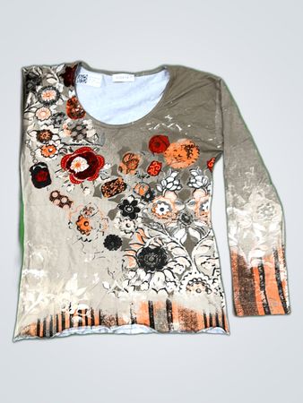 Bonitita Printed Floral Long Sleeve Blouse