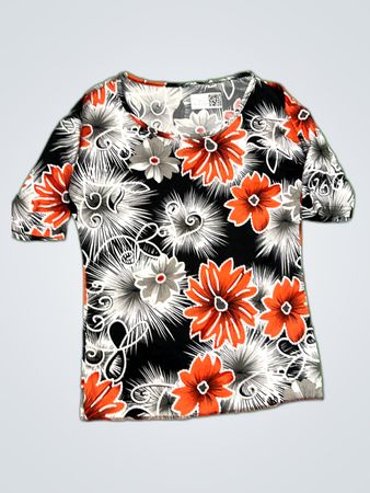 Unbranded Printed Floral Short Sleeve Blouse