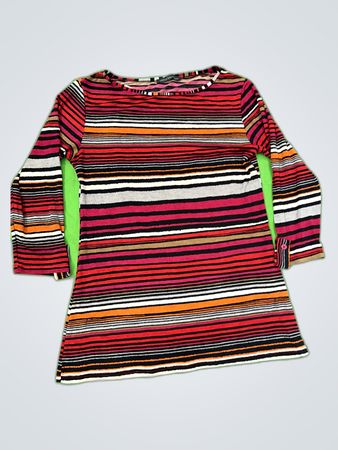 Cassis Collection Striped Boat Neck Knit Top