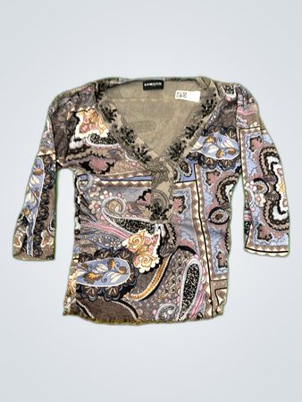Samoon Printed V-Neck Blouse
