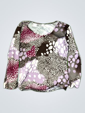 Zara Printed Long-Sleeve Blouse