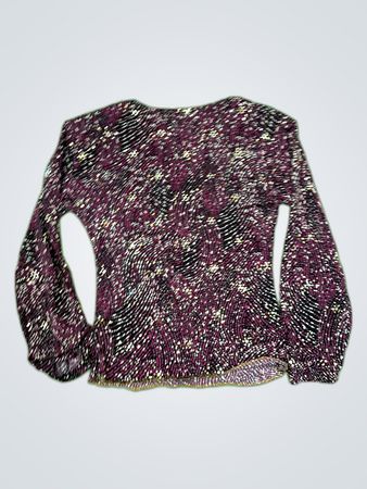 Kim & Co. Printed Sequin Blouse