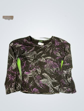 Seidel Printed Sequin Bell Sleeve Blouse