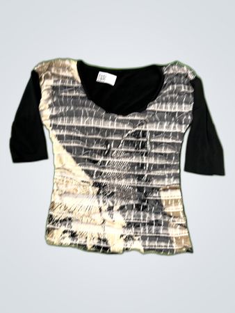 Mango Striped Short Sleeve Blouse
