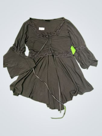 Darezie Wear Black Lace-Up Blouse