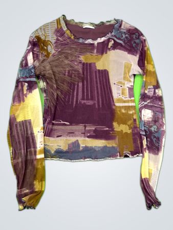 Luisa Ferri Printed Sheer Blouse