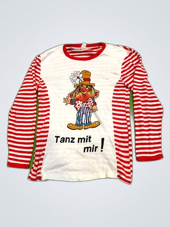 Long Sleeve Striped Shirt with Cartoon Character