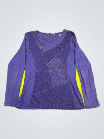 Armand Thiery Purple Patchwork Knit Top