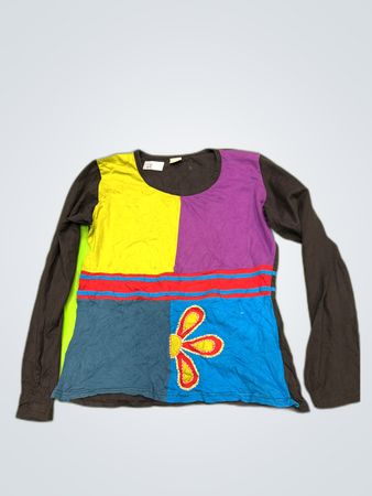 Unbranded Multicolor Patchwork Long Sleeve Top