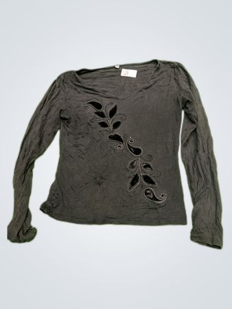 Mango Embroidered Long Sleeve Blouse