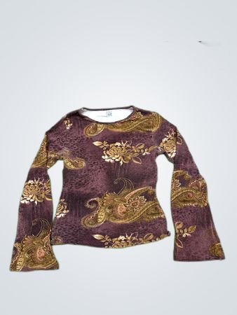 Long Sleeve Blouse with Floral Pattern
