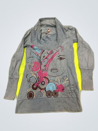 Caprice de Fille Printed Cowl Neck Blouse