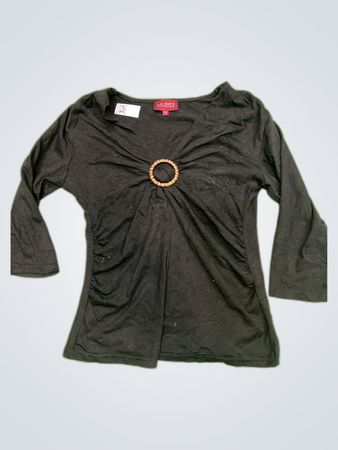 LA CITY Black Ring Detail Blouse