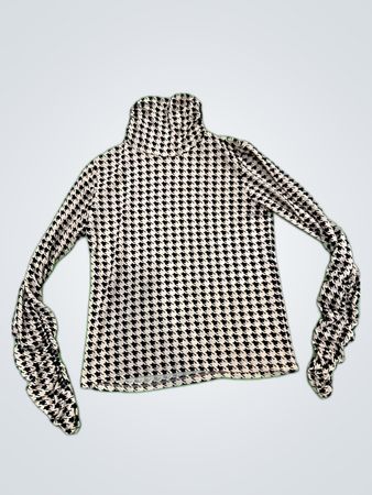 Unbranded Houndstooth Turtleneck Knit Top